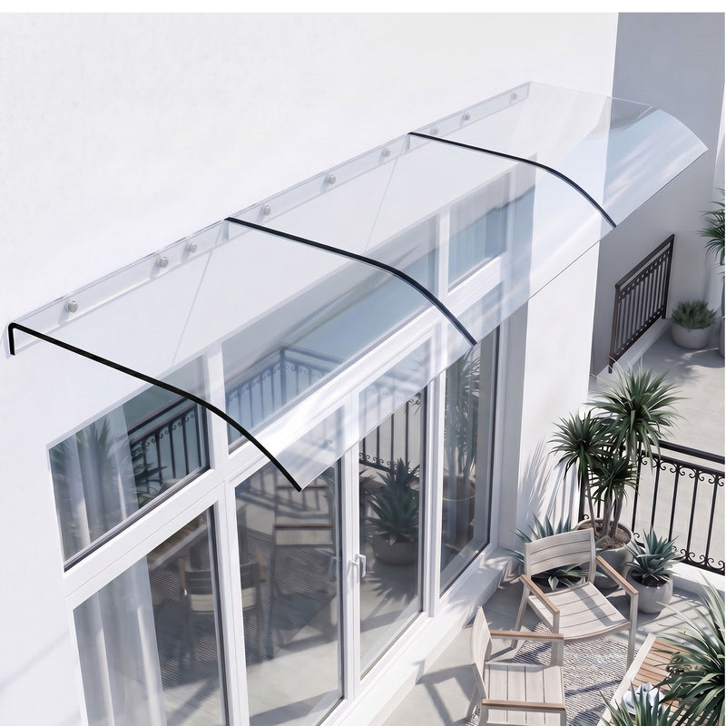 Instahut Window Door Awning 0.4x3m Transparent