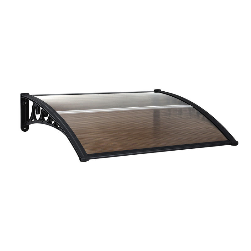 Instahut Window Door Awning 0.8m x 1m Brown