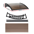 Instahut Window Door Awning 0.8m x 1m Brown