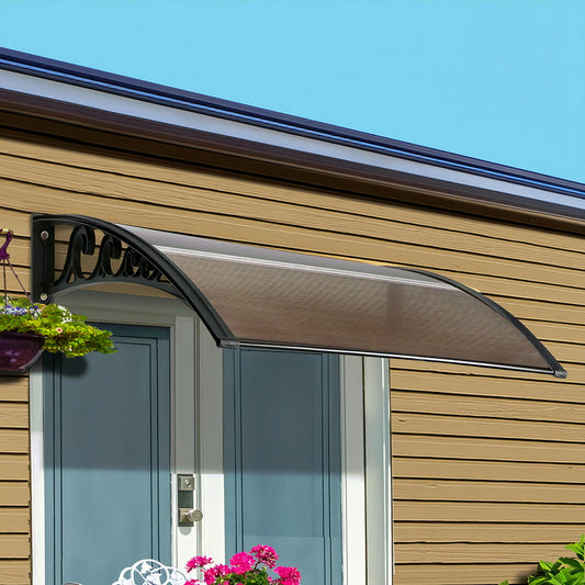 Instahut Window Door Awning 0.8mx1m Brown