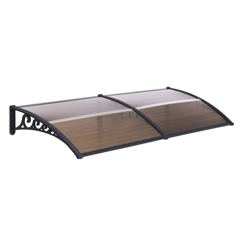 Instahut Window Door Awning 0.8m x 2m Brown