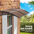 Instahut Window Door Awning 0.8m x 2m Brown