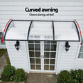 Instahut Window Door Awning 0.8m x 3m Transparent