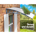 Instahut Window Door Awning 1.5mx2m Grey Frame Transparent Canopy