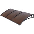 Instahut Awning 1.5x3m Brown Canopy Window Door Black Frame
