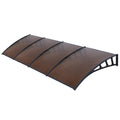 Instahut Window Door Awning 1.5x4m Brown Canopy Black Frame