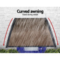 Instahut Window Door Awning 1.5x4m Brown Canopy Black Frame