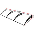 Instahut Window Door Awning 1m x 3m Transparent Plastic Canopy