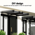 Instahut Window Door Awning 1mx1m Transparent Polycarbonate Sheet