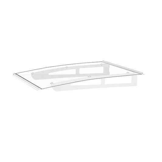 Instahut Window Door Awning 1mx1m Transparent Polycarbonate Aluminium