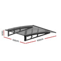 Instahut Window Door Awning 1mx1m Grey Metal Frame Canopy