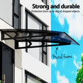Instahut Window Door Awning 1mx1m Grey Metal Frame Canopy