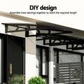 Instahut Window Door Awning 1mx1m Grey Metal Frame Canopy