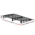 Instahut Window Door Awning 1mx2m Grey Metal Frame