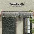 Instahut Window Door Awning 1mx2m Grey Metal Frame