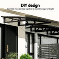 Instahut Window Door Awning 1mx2m Grey Metal Frame