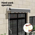 Instahut 2Mx1.5M Manual Retractable Folding Arm Awning Grey