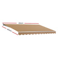 Instahut 2.5Mx2M Manual Retractable Arm Awning Sunshade Beige
