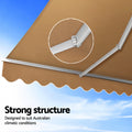 Instahut 2.5Mx2M Manual Retractable Arm Awning Sunshade Beige
