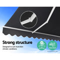 Instahut 2.5M x 2M Manual Retractable Arm Awning Grey