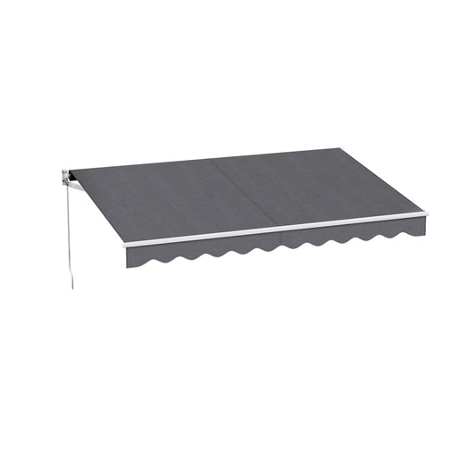 Instahut 3M x 2M Manual Retractable Folding Arm Awning Grey