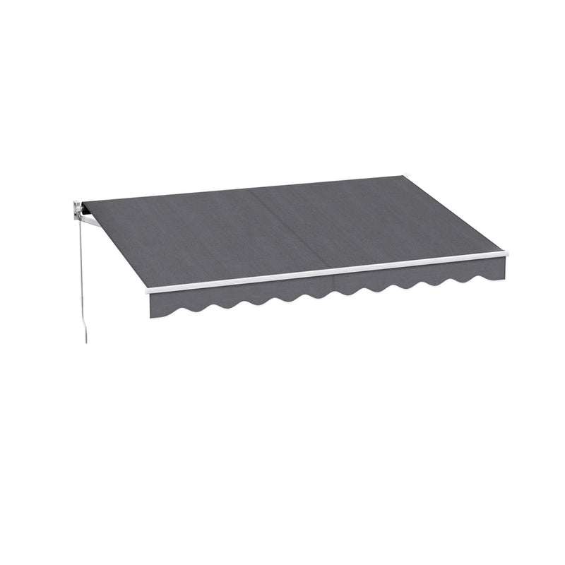 Instahut 3M x 2M Manual Retractable Folding Arm Awning Grey