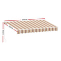Instahut Manual Retractable Awning 3Mx2.5M Beige Brown Sunshade