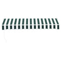 Instahut 3Mx2.5M Retractable Folding Arm Awning Manual Green White