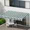 Instahut 3Mx2.5M Retractable Folding Arm Awning Manual Green White