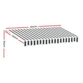 Instahut 3M Retractable Awning Manual Grey White Sunshade