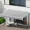 Instahut 3M Retractable Awning Manual Grey White Sunshade
