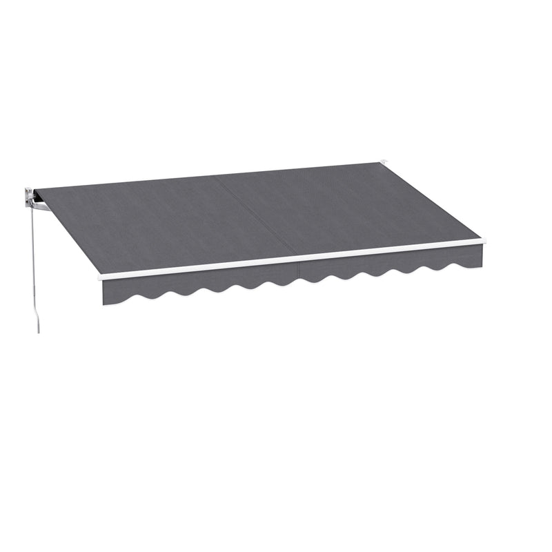 Instahut 3.5M x 2.5M Retractable Folding Arm Awning Manual Grey