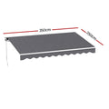 Instahut 3.5M x 2.5M Retractable Folding Arm Awning Manual Grey