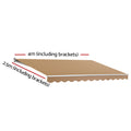 Instahut Retractable Awning 4M x 2.5M Manual Beige Sunshade