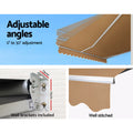 Instahut Retractable Awning 4M x 2.5M Manual Beige Sunshade