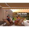 Instahut Retractable Awning 4M x 2.5M Manual Beige Sunshade