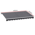 Instahut 4x2.5m Manual Retractable Arm Awning Grey