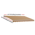 Instahut Retractable Awning 4x3m Manual Beige Sunshade