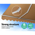 Instahut Retractable Awning 4x3m Manual Beige Sunshade