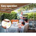 Instahut Retractable Awning 4x3m Manual Beige Sunshade