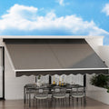 Instahut 4Mx3M Retractable Folding Arm Awning Manual Grey