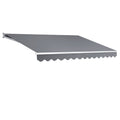 Instahut 4m x 3m Manual Retractable Awning Folding Arm Pearl Grey