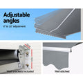 Instahut 4m x 3m Manual Retractable Awning Folding Arm Pearl Grey
