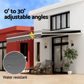 Instahut 4.5m x 2.5m Retractable Arm Awning Manual Grey Sunshade