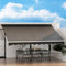 Instahut 4.5M x 3M Manual Retractable Folding Arm Awning Grey