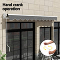 Instahut 4.5M x 3M Manual Retractable Folding Arm Awning Grey