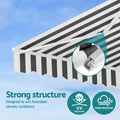 Instahut Retractable Folding Arm Awning Manual Sunshade 4.5Mx3M Grey White