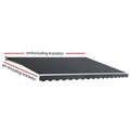 Instahut 5M Retractable Folding Arm Awning Manual Grey Sunshade