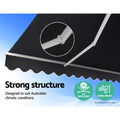 Instahut 5M Retractable Folding Arm Awning Manual Grey Sunshade