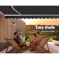 Instahut 5M Retractable Folding Arm Awning Manual Grey Sunshade